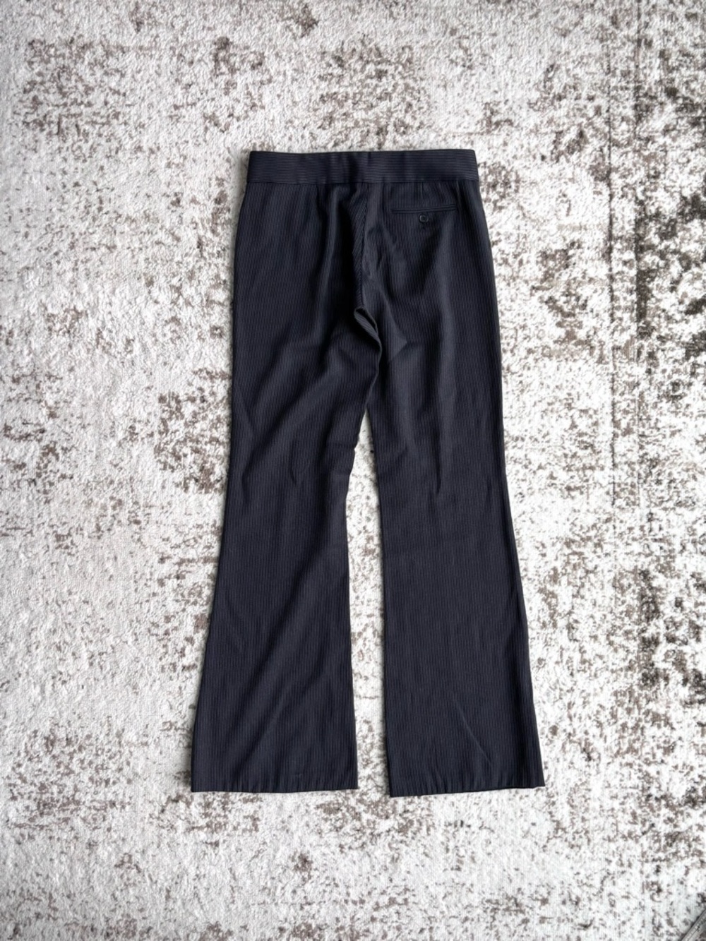BCBGMAXAZRIA 90s Low-rise Pinstripe Wool-blend Flare Trousers - Picture 6 of 8